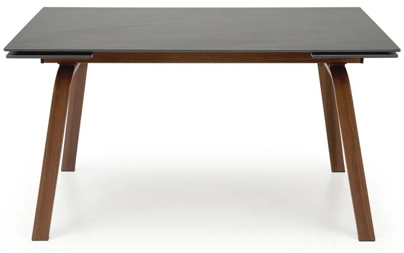 Jedálenský rozkladací stôl LOZANO 140/200 cm čierny mramor/orech