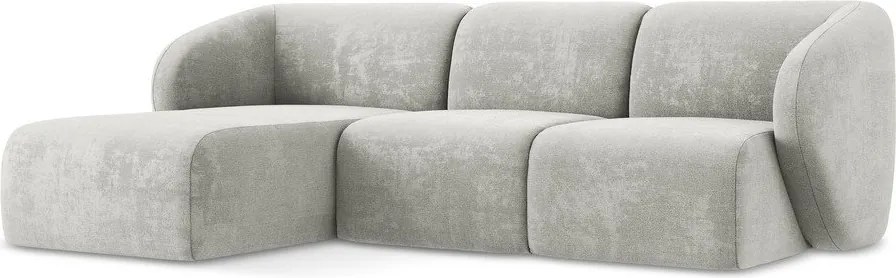 Svetlosivá ženilková rohová pohovka (ľavý roh/s leňoškou) Lani – Makamii