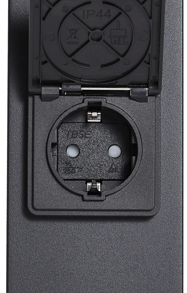 Moderný vonkajší stĺpik čierny s dymovým sklom 70 cm so súmrakovým senzorom IP44 - Dánsko