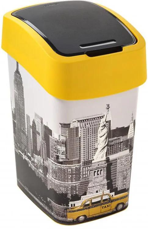 CURVER FLIP BIN NEW YORK 25L Odpadkový kôš 47 x 26 x 34 cm žltá/sivá 02171-N27
