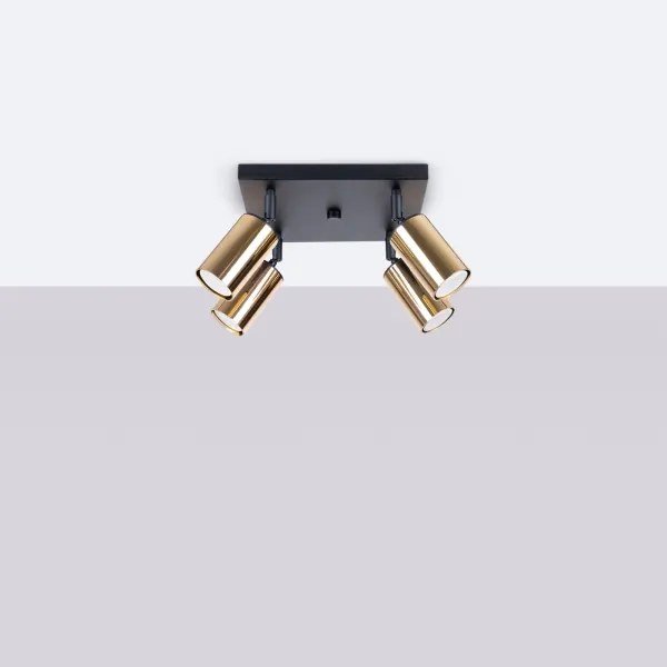 Sollux SL.1386 - Bodové svietidlo WINX 4xGU10/10W/230V čierna/zlatá