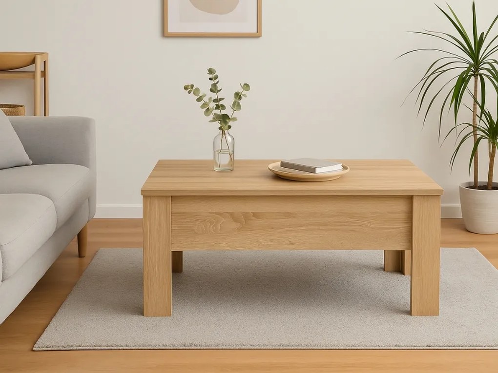 Konferenčný stolík RIWA s výsuvnou doskou 100x50 cm, dub sonoma