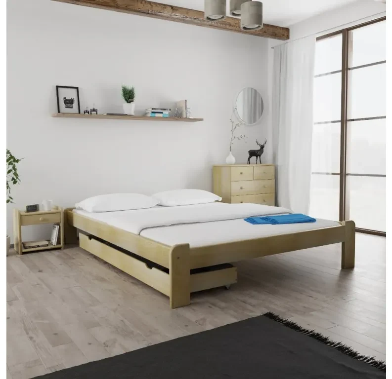 Posteľ Ada 140 x 200 cm, borovica Rošt: S latkovým roštom, Matrac: Matrac Somnia 18 cm