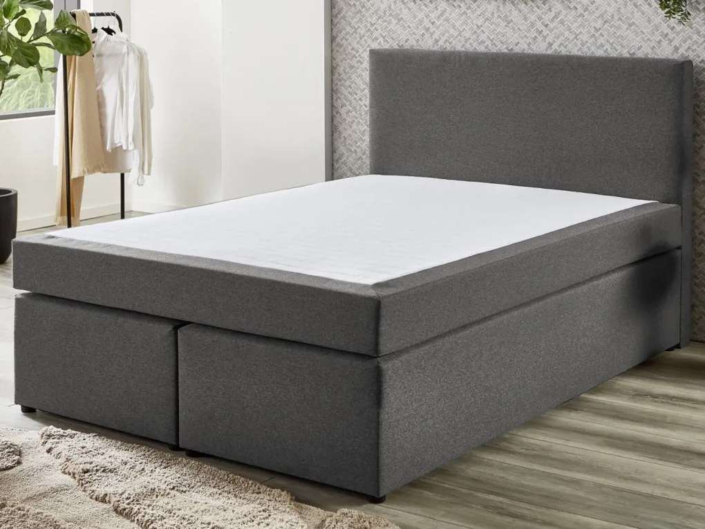 Posteľ boxspring Aston 120x200 cm, stredne šedá látka