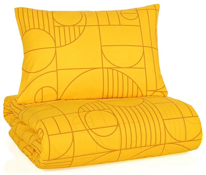 BedTex Bavlnené povlečení Geo Ray Flower, 140 x220 cm, 70 x 90 cm, 140 x 220 cm, 70 x 90 cm