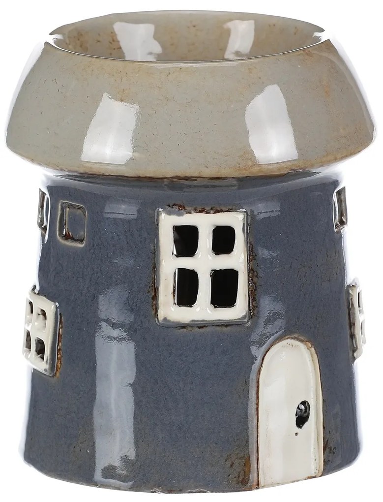 Aróma lampa Domček sivá, keramika, 11 x 11 x 13 cm