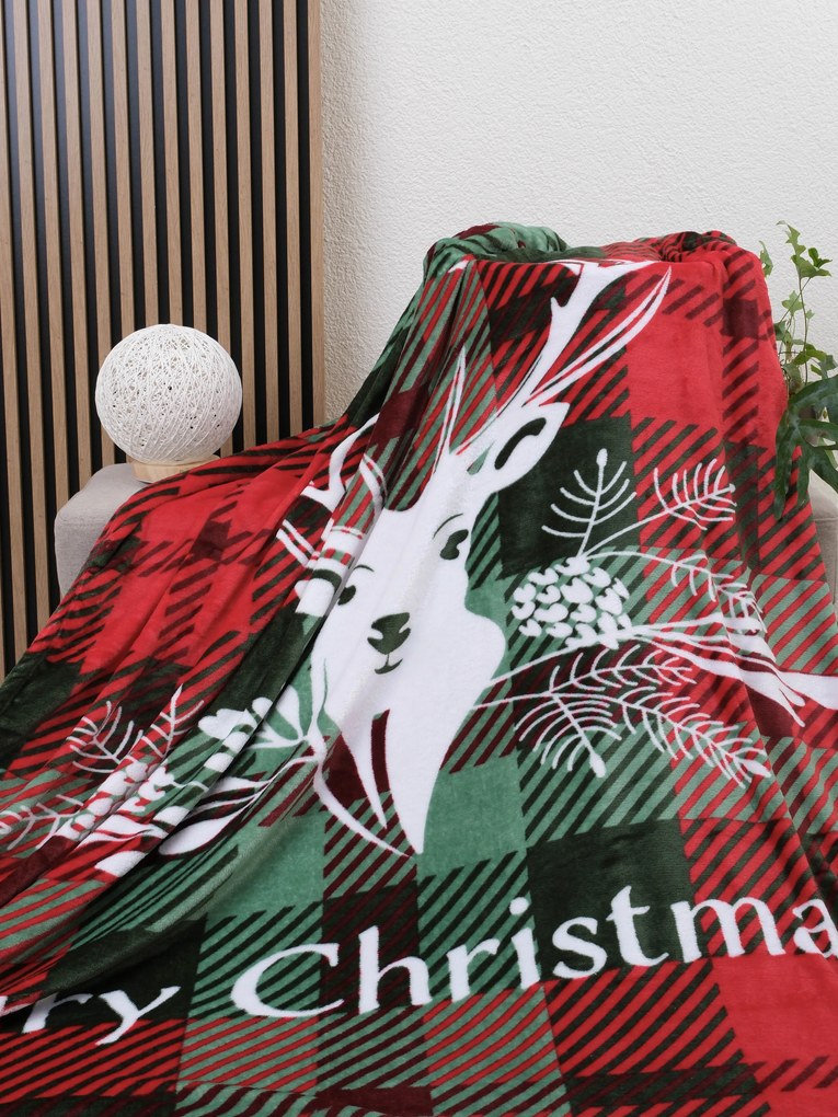 Deka mikroplyš 150 × 200 cm – Merry Christmas