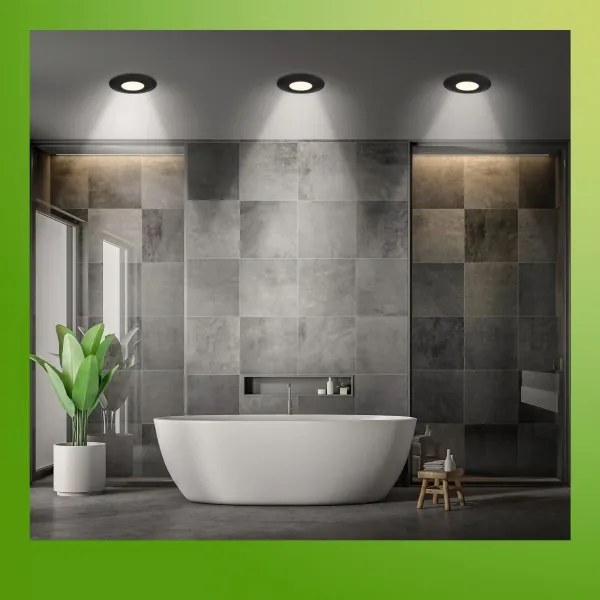 Briloner 7589035 – sada 3× LED stmievateľných kúpeľňových podhľadových svietidiel KLIRA, 1× LED/4,9 W/230 V, IP44, čierne