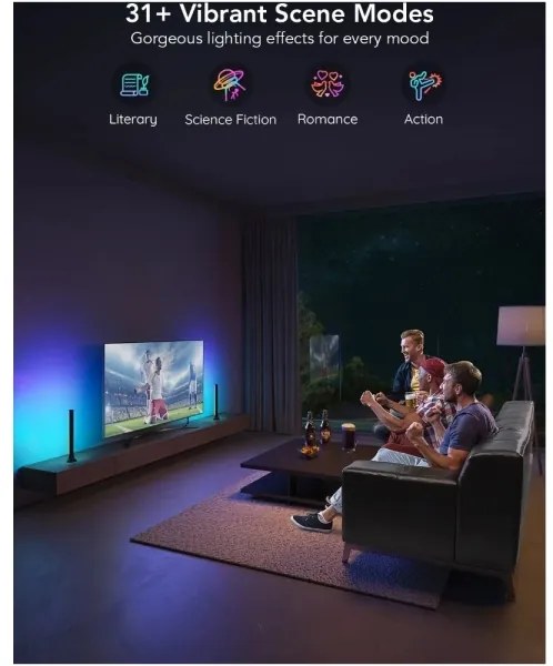 Govee - SMART LED RGBIC panel 38 cm pre TV 43-75" - 2 ks Wi-Fi
