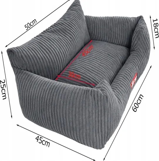 Pelech pre psa / mačku M - Menčester gaučík - tmavá sivá