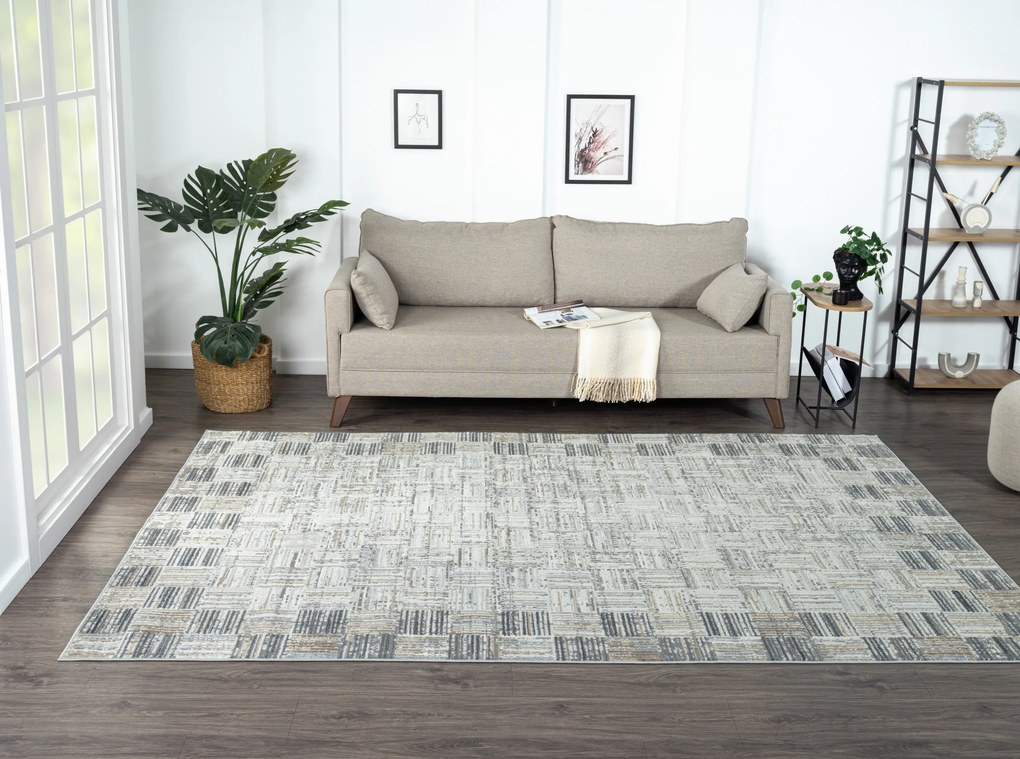 My Flair, Kusový koberec My Mood creme, 160x230, šedá, chodba / predsieň