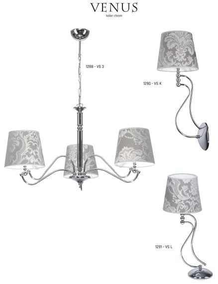 JUPITER 1288-VS3 - Závesné svietidlo VENUS 3xE27/60W