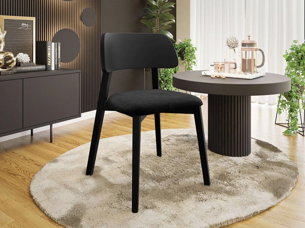 Jedálenská stolička Azunax, Dostupné poťahy: Magic Velvet 2217, Farby: čierna