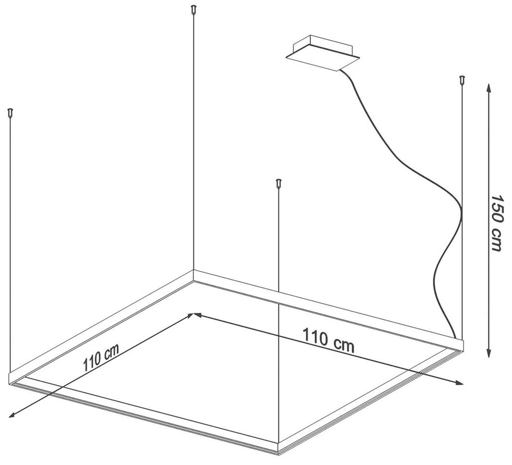 Závesné LED svietidlo Nelya l, 1x LED 70w, 3000k, w