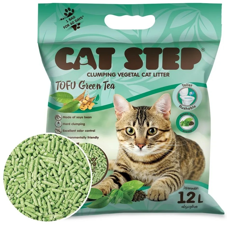 Cat Step Clumping Litter Tofu Green Tea 5,4 kg, 12l