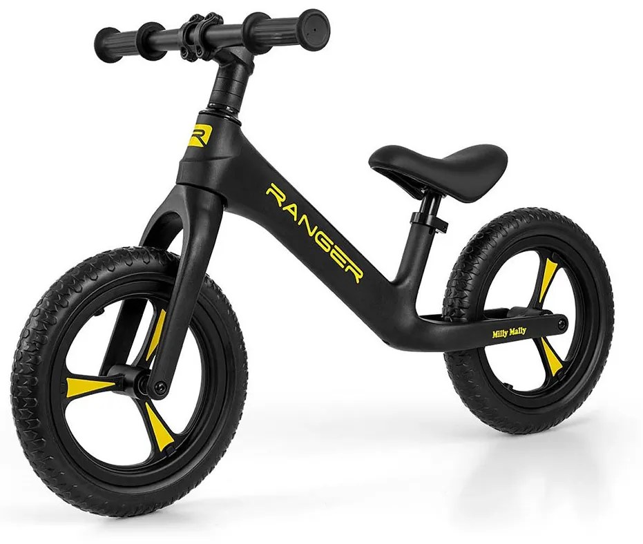 Detský balančný bicykel Milly Mally Ranger Black