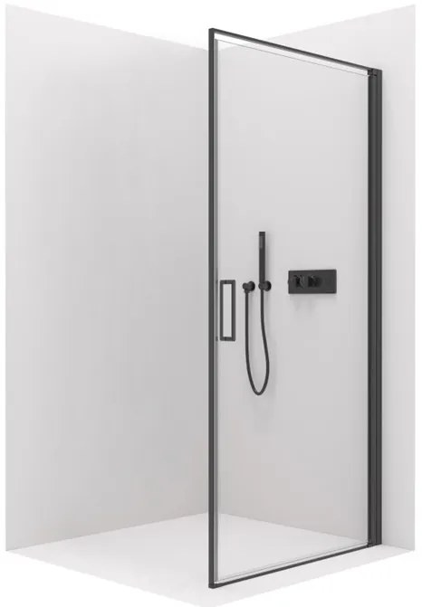 Cerano Porte, 1-krídlové sprchové dvere 80x195 cm, 8mm číre sklo, čierny profil, CER-CER-413486