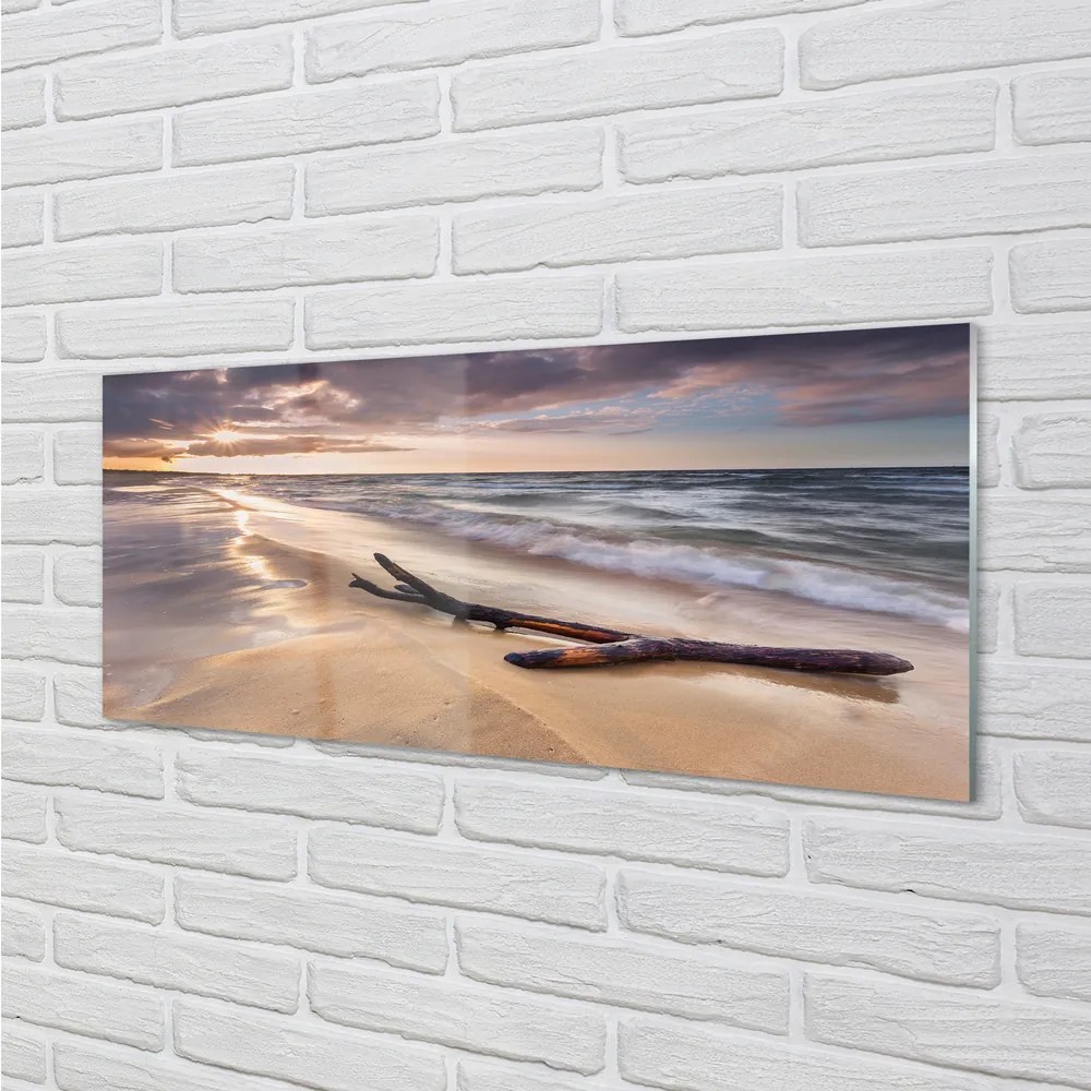 Obraz na akrylátovom skle Gdańsk beach sea sunset 120x60 cm