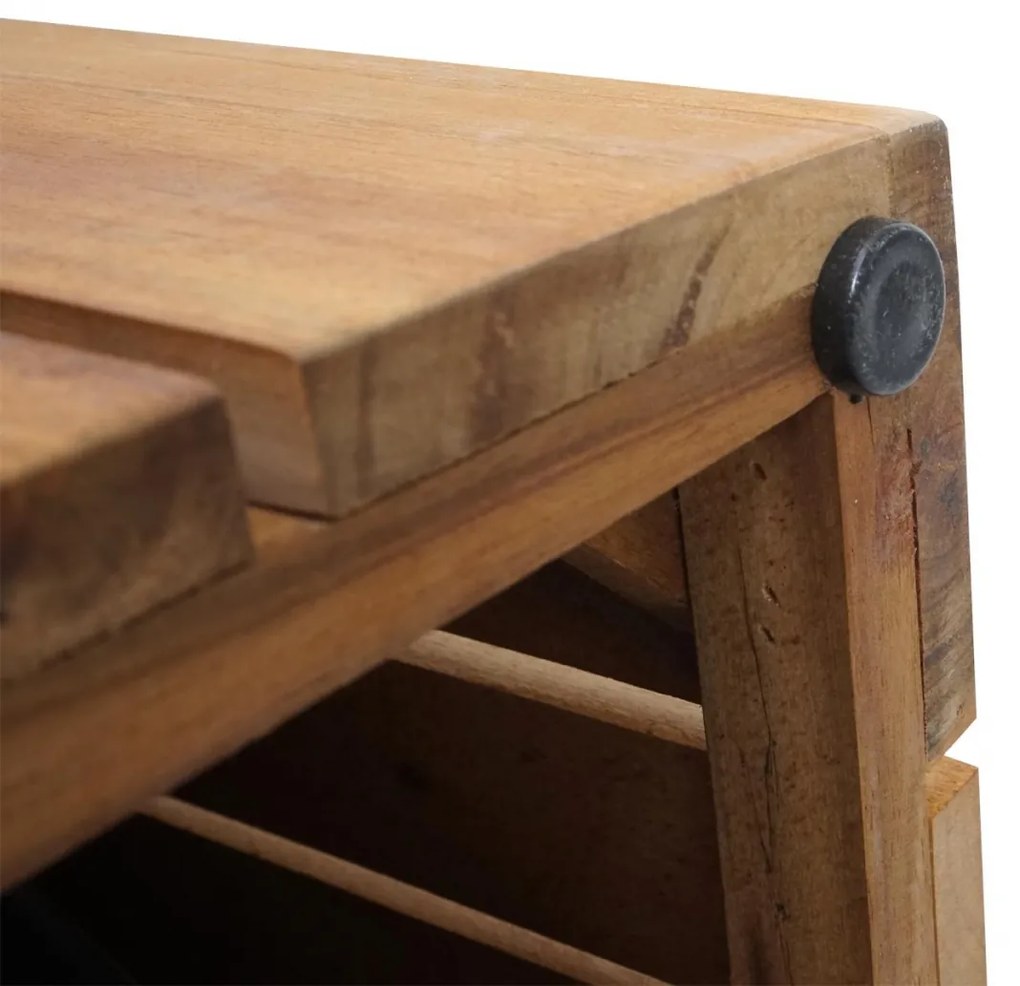 Set 2 kvetináčov HWC-L24, akáciové drevo - hnedá