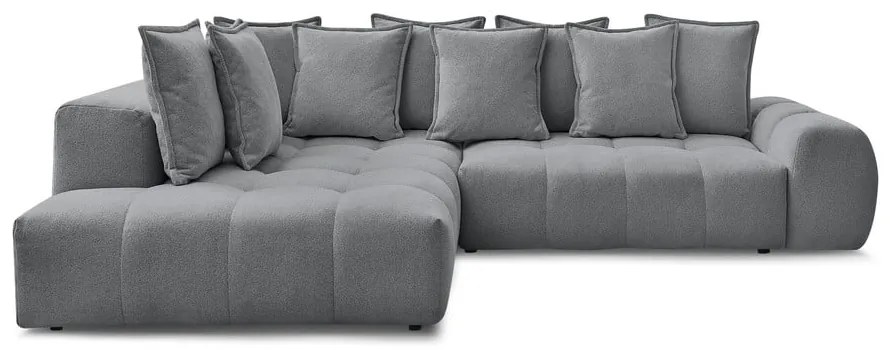 Tmavosivá ženilková rozkladacia/s úložným priestorom rohová pohovka (ľavý roh/do L) Everest – Bobochic Paris