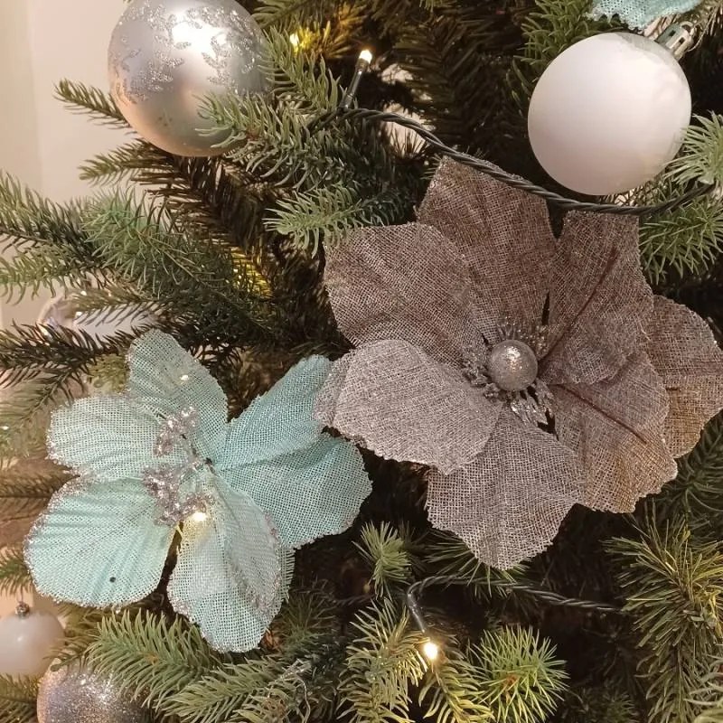 DECOLED Umělá květina modrá, 20,5x17 cm