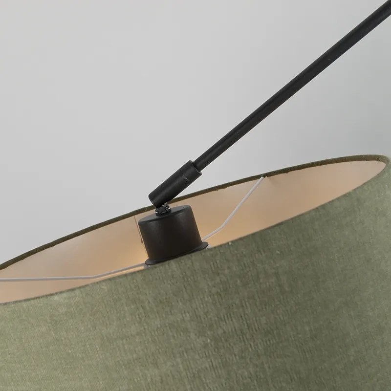 Závesné svietidlo čierne s tienidlom 35 cm zelené nastaviteľné - Blitz