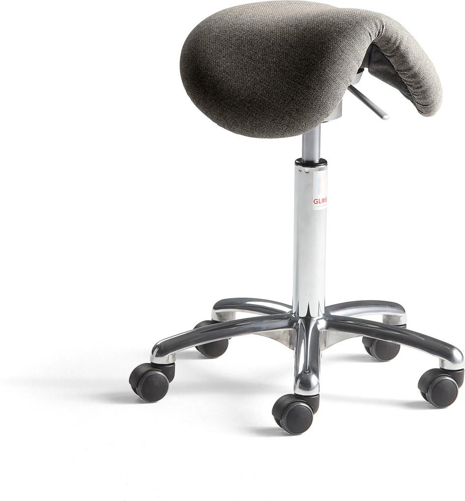 Sedlová kancelárska stolička Derby Flex, šedo-béžová tkanina