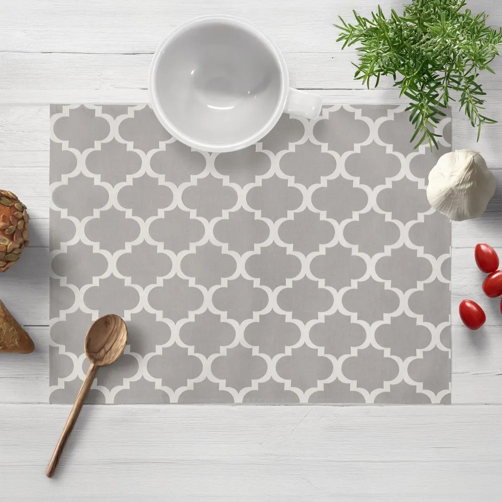 Biante Bavlnené prestieranie na stôl Sandra SA-188 Sivé Maroko 35x45 cm