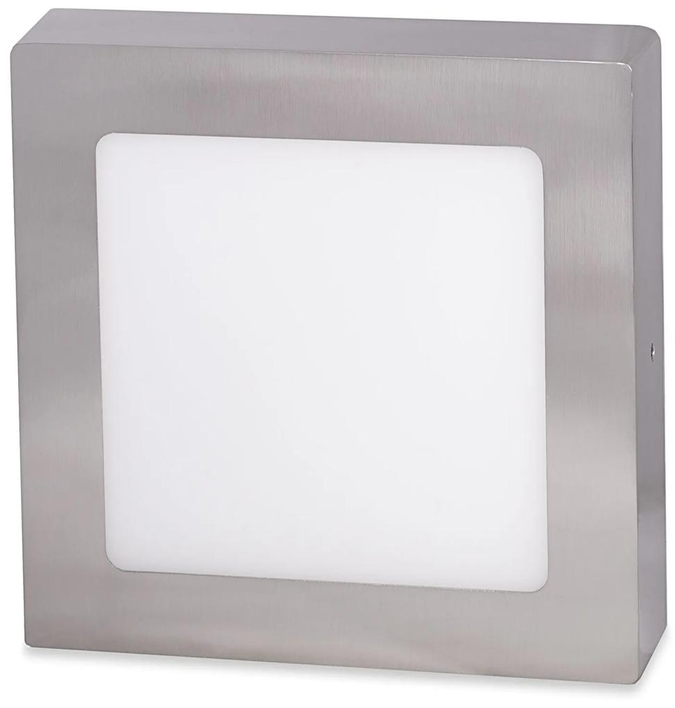 Ecolite Strieborný prisadený LED panel hranatý 225 x 225mm 18W Farba svetla: Teplá biela LED-CSQ-18W/27/CHR