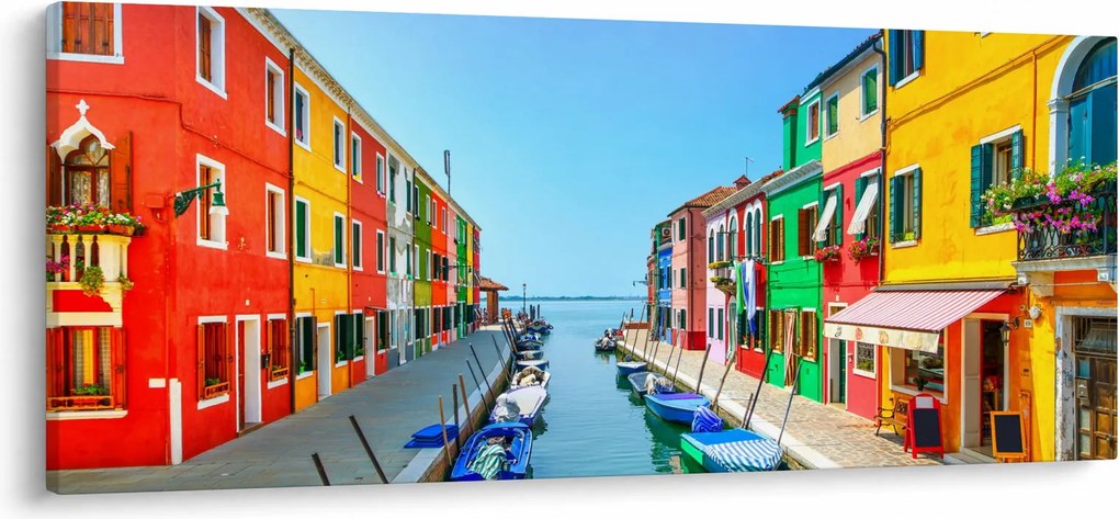 Obraz - Ostrov Burano, Benátky, Taliansko (120x50 cm)