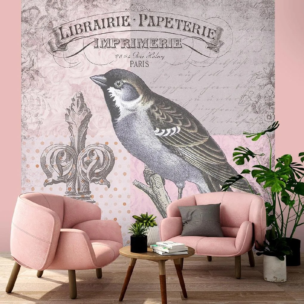 Gario Fototapeta Prírodný vták na ružovom pozadí - Andrea Haase Materiál: Vliesová, Rozmery: 150 x 150 cm