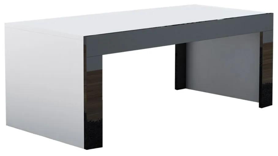 Konferenčný stolík Mireille (biela + čierny lesk). Vlastná spoľahlivá doprava až k Vám domov. 1058214