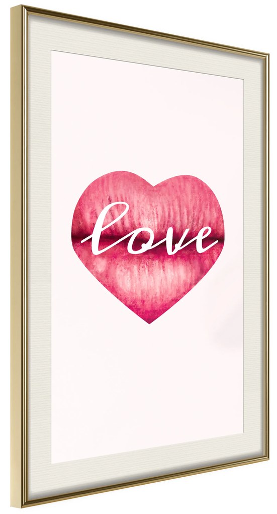 Artgeist Plagát - Love Lips [Poster] Veľkosť: 20x30, Verzia: Zlatý rám