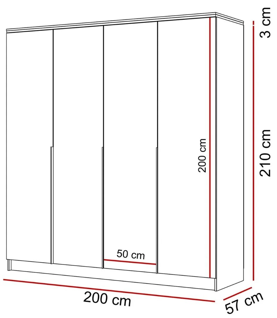 ŠATNÍKOVÁ SKRIŇA NESSIE BIELÝ LESK 4D ZRKADLÁ + ZLATÉ ÚCHYTKY