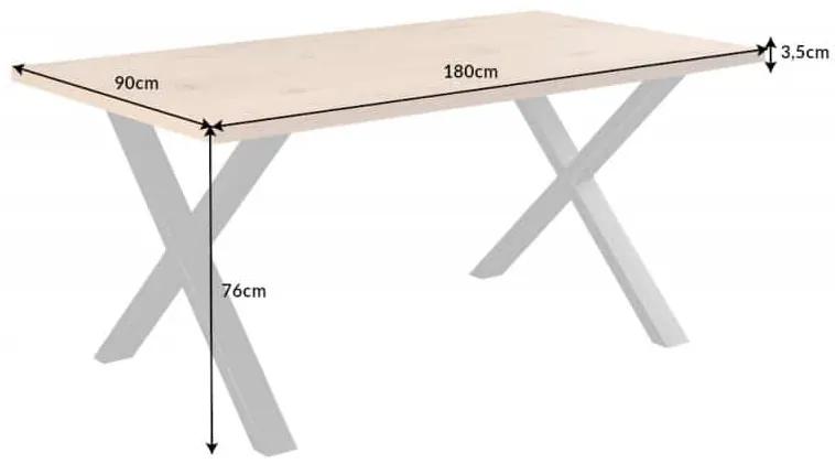 Jedálenský stôl Loft 180cm dub optik rám v tvare X »