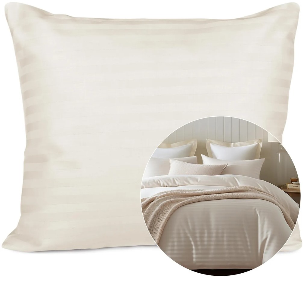 SATÉNOVÁ OBLIEČKA NA VANKÚŠ CIZGILI CREAM 70X80 CM EXCLUSIVE KRÉMOVÁ