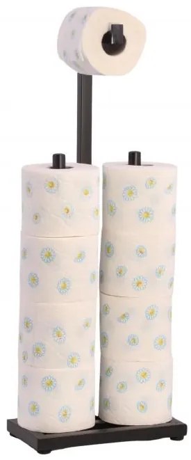 Erga Pap2, zásobník na toaletný papier na postavenie 60cm (8 roliek), čierna matná, ERG-YKA-P.PAP2-BLK