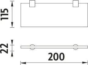 Nimco Bormo - polica, sklo ExtraClear 20cm (BR 11091B-20-26)