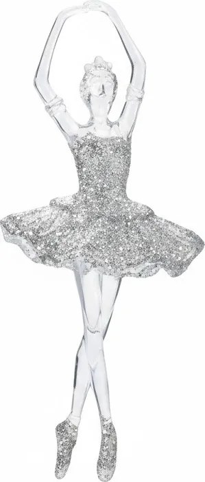 Baletka na stromček – strieborná 17 cm