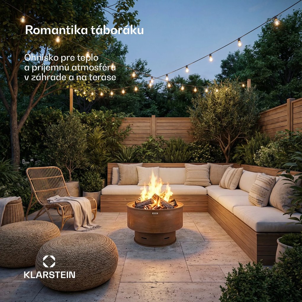 Blumfeldt Pompeji ohnisková misa s grilom | ochrana proti iskram | stabilná | robustná | 60 cm