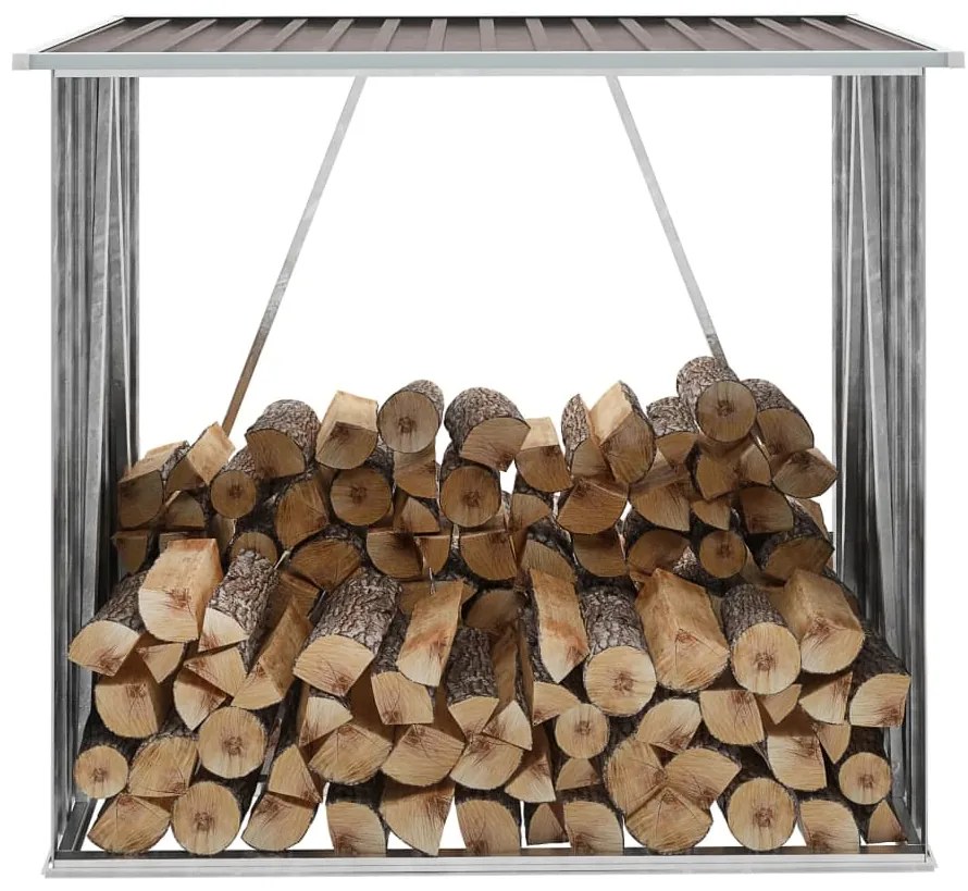 Záhradná kôlňa na drevo z galvanizovanej ocele 163x83x154 cm hnedá