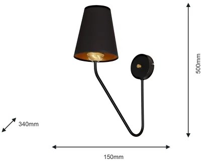 Nástenné svietidlo VICTORIA 1xE27/60W/230V čierna