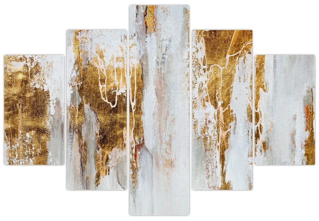 Obraz - Abstrakcia so zlatou (150x105 cm)