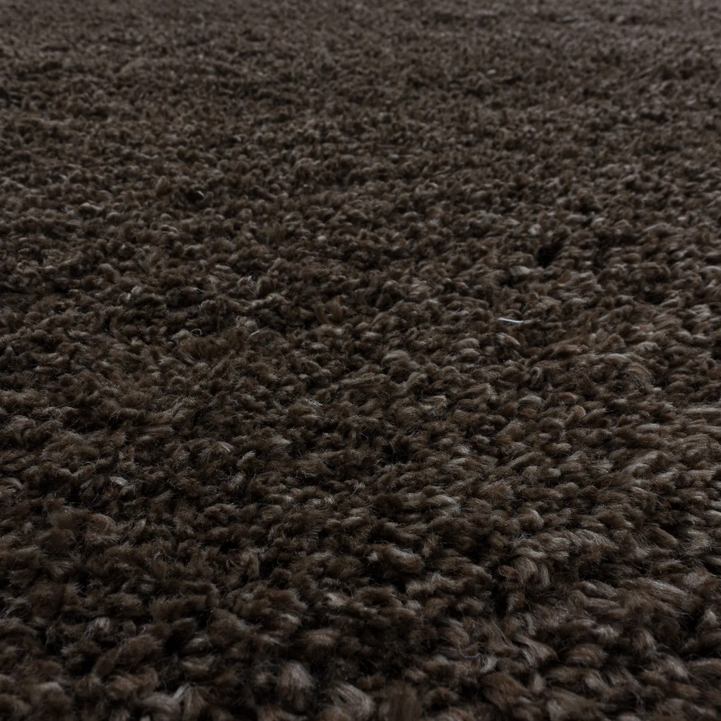 Ayyildiz Kusový koberec FLUFFY 3500, Okrúhly, Hnedá Rozmer koberca: 120 cm KRUH
