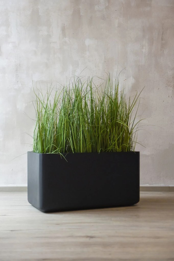 Hrantík MAXI ROUND, sklolaminát, šírka 80 cm, s kolieskami, čierny mat