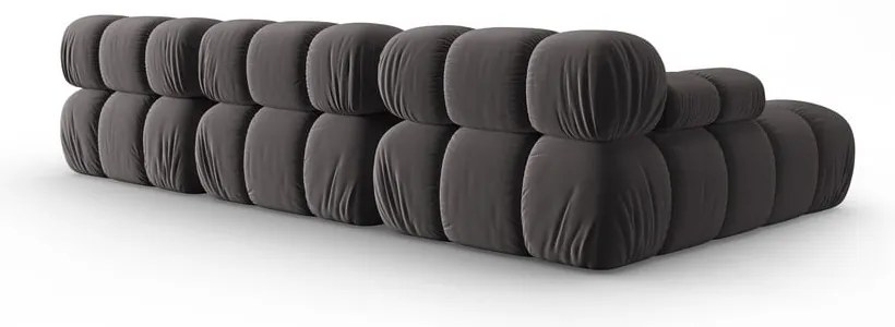 Tmavosivá zamatová pohovka 285 cm Bellis – Micadoni Home