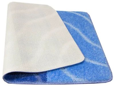 Kúpeľňový koberček FIORI modrý, pruhy