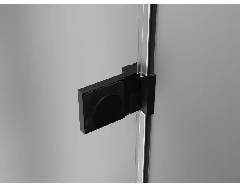 Mexen Lunar-B L, 1-krídlový sprchový kút, ľavý, 90 x 80 cm, 8mm číre sklo, čierny profil, 832L-090-080-70-00-L