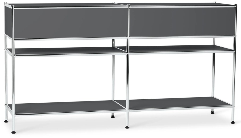 Kovový konzolový stolík »CN3« s 2 zásuvkami, sivý