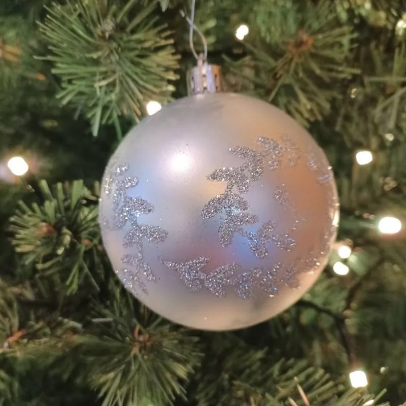 DECOLED Plastové gule, d. 8 cm, 20x striebro